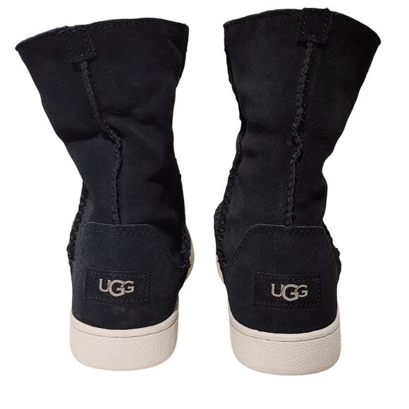 UGG MIKA Black Suede Sheepskin Leather Sneaker Ankle Snow Boots Womens US 7 - Picture 4 of 9